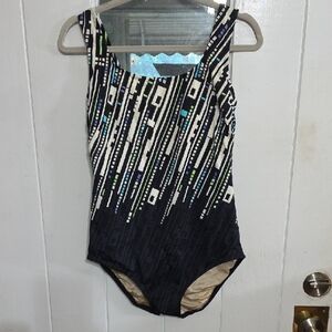 Delta Burke Swimwear Women's One Piece Swimsuit Slimming‎ Cruisewear Sz 16 EUC